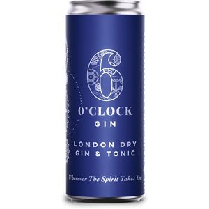 6 O'clock Gin London Dry Gin & Tonic Cans of G&T with Dry Gin & Tonic Water (12 x 250ml) 6 O'clock Gin London Dry Gin & Tonic Cans of G&T with Dry Gin & Tonic Water (12 x 250ml)