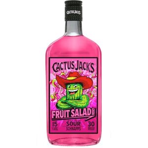 Cactus Jack's Fruit Salad Frenzy, mixed tropical fruit flavour sweet and sour schnapps liqueur made for shots, mixed alcoholic drinks and cocktails 700ml 15% ABV Cactus Jack's Fruit Salad Frenzy, mixed tropical fruit flavour sweet and sour schnapps liqueur made for shots, mixed alcoholic drinks and cocktails 700ml 15% ABV