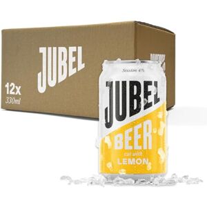 Jubel Lemon Beer (12x330ml) Award Winning Gluten Free Beer Vegan/Low Calorie/Low Sugar Dangerously Refreshing Fruit Lager Sociable 4% ABV Voted UK's Best Fruit Beer B Corp Certified Jubel Lemon Beer (12x330ml) Award Winning Gluten Free Beer Vegan/Low Calorie/Low Sugar Dangerously Refreshing Fruit Lager Sociable 4% ABV Voted UK's Best Fruit Beer B Corp Certified