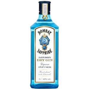 Sapphire London Dry Gin, 40% vol., 100 cl / 1 L, 100% Vapour Infused Spirit with 10 Hand-Selected Botanicals Sapphire London Dry Gin, 40% vol., 100 cl / 1 L, 100% Vapour Infused Spirit with 10 Hand-Selected Botanicals