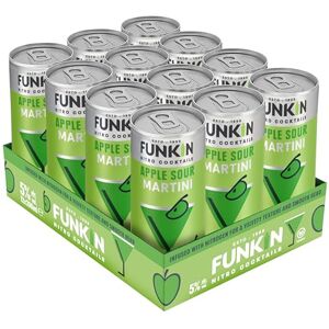 Funkin Apple Sour Martini Pre-Mixed Cocktail Cans 200 ml (Case of 12) Premium Ready to Drink Cocktails Bar Quality Drinks Made with Real Fruit and Nitro Infused Funkin Apple Sour Martini Pre-Mixed Cocktail Cans 200 ml (Case of 12) Premium Ready to Drink Cocktails Bar Quality Drinks Made with Real Fruit and Nitro Infused