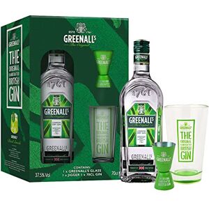 Greenall's Gin Gift Box with London Dry Gin, a Glass and a Jigger 70cl Greenall's Gin Gift Box with London Dry Gin, a Glass and a Jigger 70cl