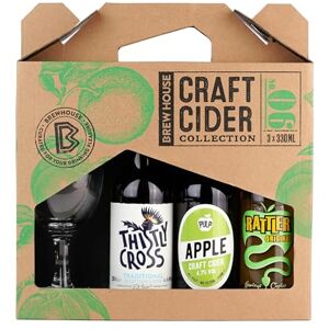 Blue Tree Brewhouse Craft Cider Selection complete with Chalice Glass and 3x330ml Bottles. Premium British Cider Gift Set includes Rattler, Thistly Cross, and Pulp Cider. Perfect for Birthdays and Christmas Blue Tree Brewhouse Craft Cider Selection complete with Chalice Glass and 3x330ml Bottles. Premium British Cider Gift Set includes Rattler, Thistly Cross, and Pulp Cider. Perfect for Birthdays and Christmas