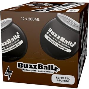 BuzzBallz Espresso Martini, Ready to Drink Cocktail, 13.5% ABV, 12x200ml, Pre Mixed Espresso Cocktail Made from Vodka and Coffee, Bold and Slightly Sweet Notes, with Natural Flavours, Gift Idea BuzzBallz Espresso Martini, Ready to Drink Cocktail, 13.5% ABV, 12x200ml, Pre Mixed Espresso Cocktail Made from Vodka and Coffee, Bold and Slightly Sweet Notes, with Natural Flavours, Gift Idea
