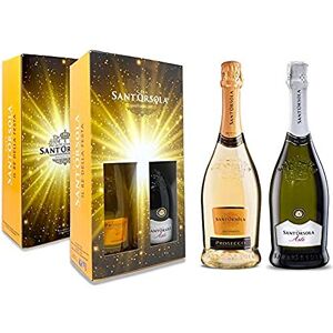 Sant'Orsola Prosecco D.O.C. Extra Dry Millesimato + Asti D.O.C.G. Sparkling Italian Wine in Gift Pack Luxury Sparking Wine Gifts for Women Mum 2 x 750 ml Sant'Orsola Prosecco D.O.C. Extra Dry Millesimato + Asti D.O.C.G. Sparkling Italian Wine in Gift Pack Luxury Sparking Wine Gifts for Women Mum 2 x 750 ml