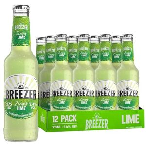 Breezer Zingy Lime Flavoured Alcoholic Drinks, 3.4% vol., 27.5 cl / 275 ml (Pack of 12), Pre-Mixed Alcohol in Ready to Drink Bottles Breezer Zingy Lime Flavoured Alcoholic Drinks, 3.4% vol., 27.5 cl / 275 ml (Pack of 12), Pre-Mixed Alcohol in Ready to Drink Bottles