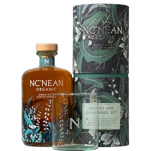 Nc'nean Organic Single Malt Whisky Gift Set Includes a branded whisky glass Certified organic Bottle & glass are 100% recycled Citrus, peach, apricot & spice 46% Vol. 700ml Nc'nean Organic Single Malt Whisky Gift Set Includes a branded whisky glass Certified organic Bottle & glass are 100% recycled Citrus, peach, apricot & spice 46% Vol. 700ml