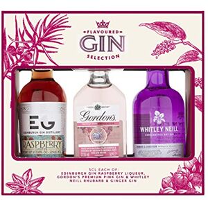 Blue Tree Flavoured Gin Selection Gift Set – 3 x 5cl Miniature Gins: Whitley Neill Rhubarb & Ginger, Gordon’s Premium Pink, Edinburgh Raspberry Liqueur – Perfect Present by Gifts Blue Tree Flavoured Gin Selection Gift Set – 3 x 5cl Miniature Gins: Whitley Neill Rhubarb & Ginger, Gordon’s Premium Pink, Edinburgh Raspberry Liqueur – Perfect Present by Gifts
