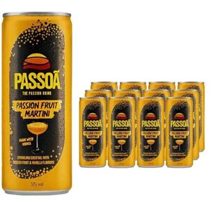 Passoa Passionfruit Martini, 5% ABV, Party Pack Case of 12 x 250ml Cans, Pre-Mixed and Ready to Drink Sparking Cocktail with Vodka, Passion Fruit and Vanilla Passoa Passionfruit Martini, 5% ABV, Party Pack Case of 12 x 250ml Cans, Pre-Mixed and Ready to Drink Sparking Cocktail with Vodka, Passion Fruit and Vanilla