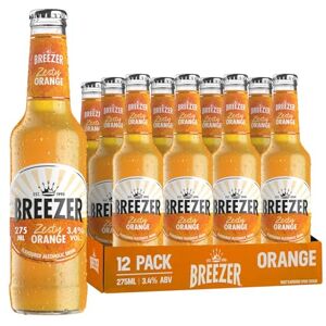 Breezer Zesty Orange Flavoured Alcoholic Drinks, 3.4% vol., 27.5 cl / 275 ml (Pack of 12), Pre-Mixed Alcohol in Ready to Drink Bottles Breezer Zesty Orange Flavoured Alcoholic Drinks, 3.4% vol., 27.5 cl / 275 ml (Pack of 12), Pre-Mixed Alcohol in Ready to Drink Bottles