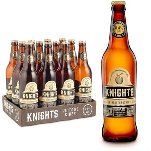 Knights Vintage 8.4% Medium Dry Vintage Apple Cider, Gluten-Free and Vegan Friendly, No Artificial Colourings, Flavourings or Sweeteners, 12 x 500ml Glass Bottles Knights Vintage 8.4% Medium Dry Vintage Apple Cider, Gluten-Free and Vegan Friendly, No Artificial Colourings, Flavourings or Sweeteners, 12 x 500ml Glass Bottles