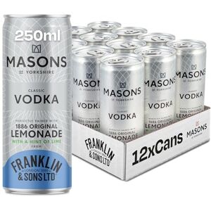 Franklin & Sons Premium Ready To Drink Cans 250ml x 12 Pack Spirit & Mixer (Masons Vodka & Lemonade, 5.5% ABV) Franklin & Sons Premium Ready To Drink Cans 250ml x 12 Pack Spirit & Mixer (Masons Vodka & Lemonade, 5.5% ABV)