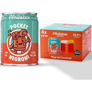 WHITEBOX COCKTAILS Single Serve Classic Pocket Negroni — Case Of 4 Cocktail Cans Classic Full Strength Negroni Cocktail Pre-mixed Cocktails Ready To Drink 4x100ml WHITEBOX COCKTAILS Single Serve Classic Pocket Negroni — Case Of 4 Cocktail Cans Classic Full Strength Negroni Cocktail Pre-mixed Cocktails Ready To Drink 4x100ml