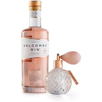 Salcombe Gin Pink Gin Gift Set 'Seamist and Rosé Sainte Marie' Liquid Garnish in White Gift Box 50cl + 10cl Glass Spray Bottle and Copper Tag Made in Devon Salcombe Gin Pink Gin Gift Set 'Seamist and Rosé Sainte Marie' Liquid Garnish in White Gift Box 50cl + 10cl Glass Spray Bottle and Copper Tag Made in Devon