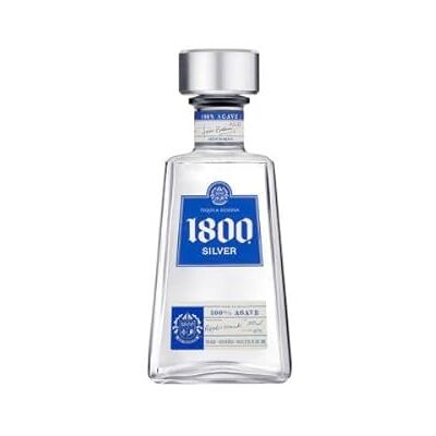 1800 Silver Tequila 38% ABV 20cl 100% Blue Agave Premium Tequila Crisp Citrus, Pepper & Sweet Agave Notes Smooth Mini Tequila Bottle for Cocktails 1800 Silver Tequila 38% ABV 20cl 100% Blue Agave Premium Tequila Crisp Citrus, Pepper & Sweet Agave Notes Smooth Mini Tequila Bottle for Cocktails