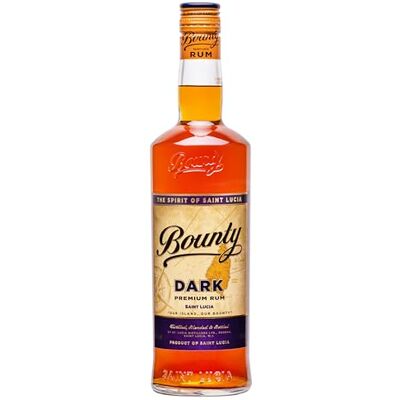 Bounty Rum Dark: Premium Dark Fine Rum Distilled, blended and bottled in Saint-Lucia 43% alcohol 700ml Perfect base for Long Drink Bounty Rum Dark: Premium Dark Fine Rum Distilled, blended and bottled in Saint-Lucia 43% alcohol 700ml Perfect base for Long Drink