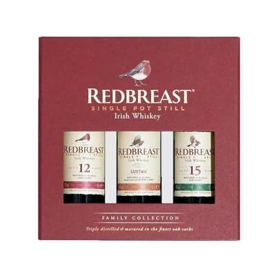 Redbreast Irish Whiskey 3x5cl Miniatures Gift Set Collection 12 Year Old, 15 Year Old & Lustau Edition Whiskey, Gold Medal Winning Single Pot Still Irish Whiskey, Gift Set For Special Occasions Redbreast Irish Whiskey 3x5cl Miniatures Gift Set Collection 12 Year Old, 15 Year Old & Lustau Edition Whiskey, Gold Medal Winning Single Pot Still Irish Whiskey, Gift Set For Special Occasions