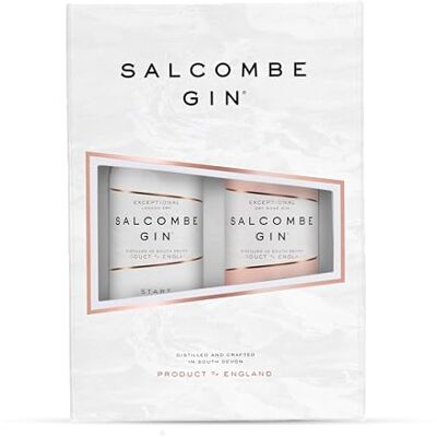 Salcombe Gin 'Rosé Sainte Marie’ and 'Start Point' Miniature Gift Set 2 x 5cl mini gins Perfect wedding favour or cocktail drink gift Salcombe Gin 'Rosé Sainte Marie’ and 'Start Point' Miniature Gift Set 2 x 5cl mini gins Perfect wedding favour or cocktail drink gift