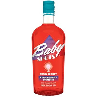 Baby Shots Strawberry Daiquiri Flavoured Shot 70cl Ready-to-Shot Fruity Strawberry Cocktail Liqueur, 30 Proof (15% ABV) Baby Shots Strawberry Daiquiri Flavoured Shot 70cl Ready-to-Shot Fruity Strawberry Cocktail Liqueur, 30 Proof (15% ABV)