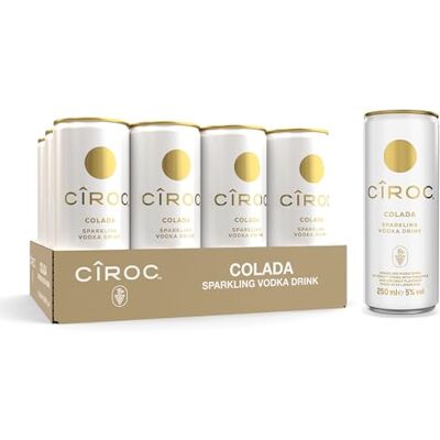 Ciroc Cîroc Colada Sparkling Vodka 5% vol 12 x 250ml Creamy Coconut & Juicy Pineapple Ready to Drink Ciroc Cîroc Colada Sparkling Vodka 5% vol 12 x 250ml Creamy Coconut & Juicy Pineapple Ready to Drink