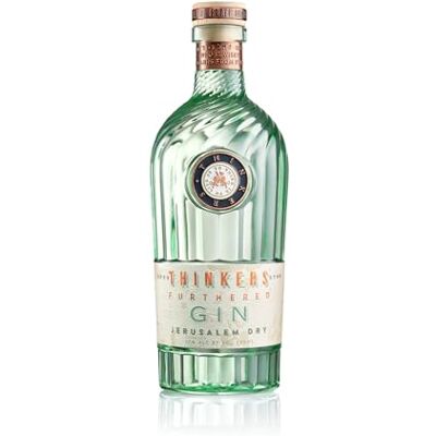 Thinkers Jerusalem Dry Gin A London Dry Style Gin juniper, Coriander, Amgelica Root Unparalleled Balance & Elegance Winner Of Platinum Medals For taste And Bottle Design Thinkers Jerusalem Dry Gin A London Dry Style Gin juniper, Coriander, Amgelica Root Unparalleled Balance & Elegance Winner Of Platinum Medals For taste And Bottle Design
