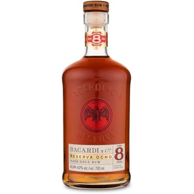 Bacardi BACARDÍ Reserva Ocho 8 Year Old, 40% ABV, 70cl / 700ml, Premium Caribbean Rum, Barrel Aged 8 Years in Oak Casks Under the Caribbean Sun Bacardi BACARDÍ Reserva Ocho 8 Year Old, 40% ABV, 70cl / 700ml, Premium Caribbean Rum, Barrel Aged 8 Years in Oak Casks Under the Caribbean Sun