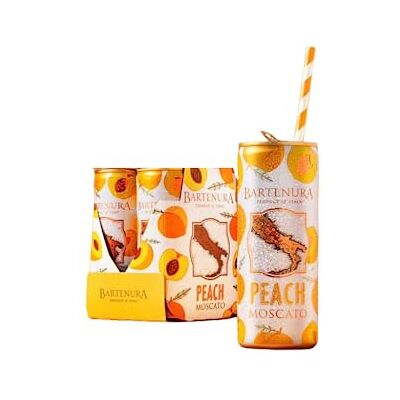 Bartenura Peach Moscato Cans Juicy Peach Flavour That Balance Perfectly With The Sweet Flavours Of Moscato 5% ABV 4 x 50ml Perfect For Any Party Celebration Bartenura Peach Moscato Cans Juicy Peach Flavour That Balance Perfectly With The Sweet Flavours Of Moscato 5% ABV 4 x 50ml Perfect For Any Party Celebration