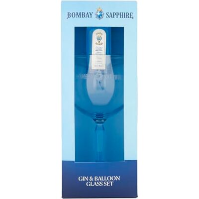 Blue Tree Bombay Sapphire Gin Gift Set. Includes 1x5cl Bottle 40% ABV and Branded Balloon Glass. Perfect Christmas or Birthdays by Gifts Blue Tree Bombay Sapphire Gin Gift Set. Includes 1x5cl Bottle 40% ABV and Branded Balloon Glass. Perfect Christmas or Birthdays by Gifts