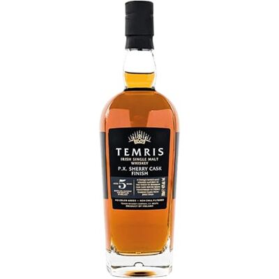 Temris 5 Year Old P.X Cask Single Malt Irish Whiskey 46 Percent ABV Double Cask Single Malt Whiskey P.X Sherry Cask Finish Rich Plum, Caramel, Spices 70 cl Temris 5 Year Old P.X Cask Single Malt Irish Whiskey 46 Percent ABV Double Cask Single Malt Whiskey P.X Sherry Cask Finish Rich Plum, Caramel, Spices 70 cl