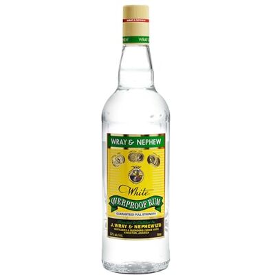 Wray & Nephew Rum 100 cl, 63% ABV White Overproof Jamaica Rum Wray & Nephew Rum 100 cl, 63% ABV White Overproof Jamaica Rum
