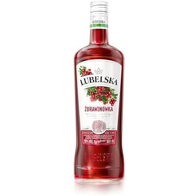 Lubelska Cranberry Vodka Liqueur Fruit Flavoured Vodka Liqueur Perfect for Parties and Festivals 28% ABV, 50cl Lubelska Cranberry Vodka Liqueur Fruit Flavoured Vodka Liqueur Perfect for Parties and Festivals 28% ABV, 50cl