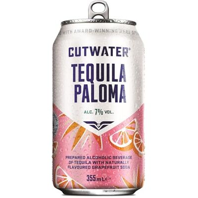 Cutwater Tequila Paloma Canned Cocktail, 12 x 355ml Cans, 7% ABV – Ready-to-Drink, Premium Tequila Mixed Drink Cutwater Tequila Paloma Canned Cocktail, 12 x 355ml Cans, 7% ABV – Ready-to-Drink, Premium Tequila Mixed Drink