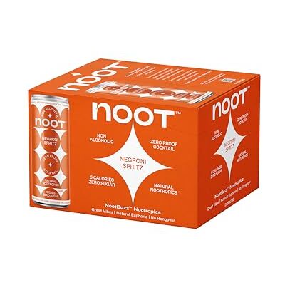Noot | Non-Alc Nootropics Infused Cocktails Noot Negroni Spritz Non-Alcoholic Cocktail Cans (12 Pack) – 0.0% ABV Alcohol Free Aperitivo Alternative – Functional Nootropic Mocktail Drink with Adaptogens, Zero Sugar, Low Calorie – 12x250mL (25cl) Noot | Non-Alc Nootropics Infused Cocktails Noot Negroni Spritz Non-Alcoholic Cocktail Cans (12 Pack) – 0.0% ABV Alcohol Free Aperitivo Alternative – Functional Nootropic Mocktail Drink with Adaptogens, Zero Sugar, Low Calorie – 12x250mL (25cl)