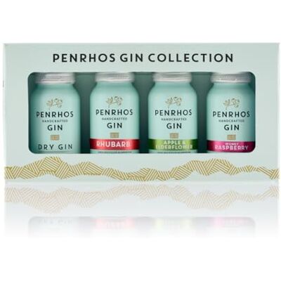 PENRHOS Gin Gift Pack Multiple Flavours London Dry, Rhubarb, Apple & Elderflower & Wonky Raspberry Award-Winning Fruity Artisan Gins, 100% Wonky Fruit, Recycled Aluminium Bottles 4 x 5cl PENRHOS Gin Gift Pack Multiple Flavours London Dry, Rhubarb, Apple & Elderflower & Wonky Raspberry Award-Winning Fruity Artisan Gins, 100% Wonky Fruit, Recycled Aluminium Bottles 4 x 5cl