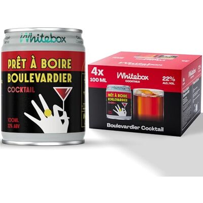 WHITEBOX COCKTAILS Ready to Drink Prêt À Boire Boulevardier, 4 x 100ml Cans WHITEBOX COCKTAILS Ready to Drink Prêt À Boire Boulevardier, 4 x 100ml Cans
