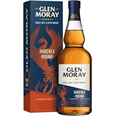 Glen Moray Phoenix Rising Single Malt Whisky 40% ABV, 70cl Single Malt Scotch Whisky Matured in Charred Oak Casks Smooth and Spicy Notes Distilled and Matured in Elgin, Scotland Glen Moray Phoenix Rising Single Malt Whisky 40% ABV, 70cl Single Malt Scotch Whisky Matured in Charred Oak Casks Smooth and Spicy Notes Distilled and Matured in Elgin, Scotland