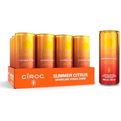 Ciroc Premium Vodka │ Summer Citrus Sparkling Vodka Drink │ 5% vol │ 12x250ml │ Ready To Drink │ Finest Fruit Flavours │ Citrus Sweetness │ Cans Ciroc Premium Vodka │ Summer Citrus Sparkling Vodka Drink │ 5% vol │ 12x250ml │ Ready To Drink │ Finest Fruit Flavours │ Citrus Sweetness │ Cans