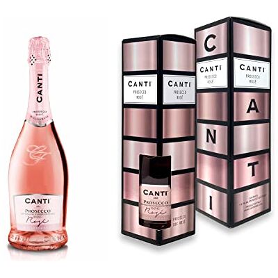 Canti Prosecco D.O.C. Millesimato, Rose Sparkling Extra Dry, Wine Gift Pack, Italian Glera and Pinot Noir Grape Varieties from Veneto, Fresh and Sweet Taste, 1x750 ml Canti Prosecco D.O.C. Millesimato, Rose Sparkling Extra Dry, Wine Gift Pack, Italian Glera and Pinot Noir Grape Varieties from Veneto, Fresh and Sweet Taste, 1x750 ml