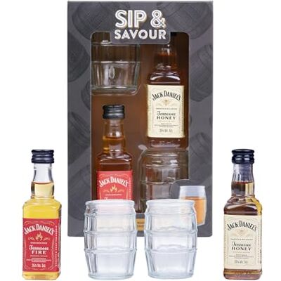 Blue Tree 5cl Jack Daniel’s Tennessee Fire Whiskey (35% ABV) & 5cl Jack Daniel’s Tennessee Honey Whiskey (35% ABV) with 2 Mini Barrel Shot Glasses Gift Set Blue Tree 5cl Jack Daniel’s Tennessee Fire Whiskey (35% ABV) & 5cl Jack Daniel’s Tennessee Honey Whiskey (35% ABV) with 2 Mini Barrel Shot Glasses Gift Set