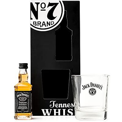 BEAMS INTERNATIONAL Jack Daniels Gift Set Mini Whisky Gift Set 1x 5cl JD Whisky Old No7 Alcohol Miniatures, JD Tennessee Whiskey Glass Birthday Gifts for Men, Boyfriend Gifts for Him, Christmas BEAMS INTERNATIONAL Jack Daniels Gift Set Mini Whisky Gift Set 1x 5cl JD Whisky Old No7 Alcohol Miniatures, JD Tennessee Whiskey Glass Birthday Gifts for Men, Boyfriend Gifts for Him, Christmas