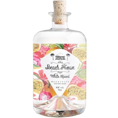 Beach House White Spiced Rum with natural flavours Distilled in Mauritius Blended and bottled in France 40% ABV 700ml Perfect for easy-to-make cocktails Beach House White Spiced Rum with natural flavours Distilled in Mauritius Blended and bottled in France 40% ABV 700ml Perfect for easy-to-make cocktails