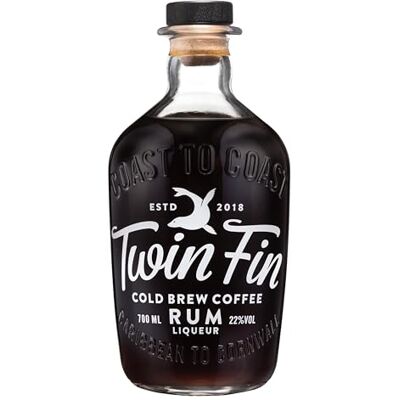 TWIN FIN Cold Brew Coffee Rum Liqueur Cornish Roasted Coffee & Caribbean Rum Fresh Espresso, Rich Vanilla & Chocolate Notes Espresso Martini, White Russian 22% vol 70cl TWIN FIN Cold Brew Coffee Rum Liqueur Cornish Roasted Coffee & Caribbean Rum Fresh Espresso, Rich Vanilla & Chocolate Notes Espresso Martini, White Russian 22% vol 70cl