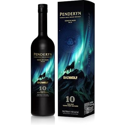 Penderyn Bad Wolf Single Malt Welsh Whisky Icons of Wales No# 13, 70cl, 46% ABV, 10 Year Old Tawny Port Matured, Crafted in Wales Penderyn Bad Wolf Single Malt Welsh Whisky Icons of Wales No# 13, 70cl, 46% ABV, 10 Year Old Tawny Port Matured, Crafted in Wales