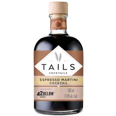 Tails Cock Espresso Martini Cocktail, Premixed, RTD, 14.9%ABV, 50cl Tails Cock Espresso Martini Cocktail, Premixed, RTD, 14.9%ABV, 50cl