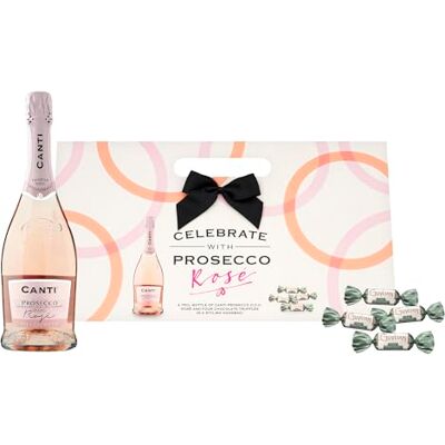 Blue Tree Canti Prosecco Rose 750ml (10.5% ABV) & 4 x Guylian Praline Temptations Chocolates Handbag Gift Set. Gift for her, Birthday, Christmas. By Gifts Blue Tree Canti Prosecco Rose 750ml (10.5% ABV) & 4 x Guylian Praline Temptations Chocolates Handbag Gift Set. Gift for her, Birthday, Christmas. By Gifts