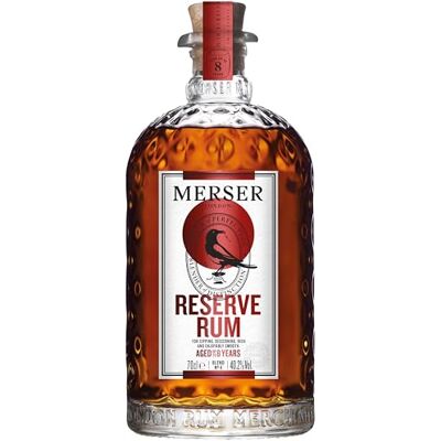 Merser & Co. NEW Merser Reserve Rum A Sweeter Blend of Caribbean Rums Aged up to 8 years 70 cl 40.2% ABV Merser & Co. NEW Merser Reserve Rum A Sweeter Blend of Caribbean Rums Aged up to 8 years 70 cl 40.2% ABV