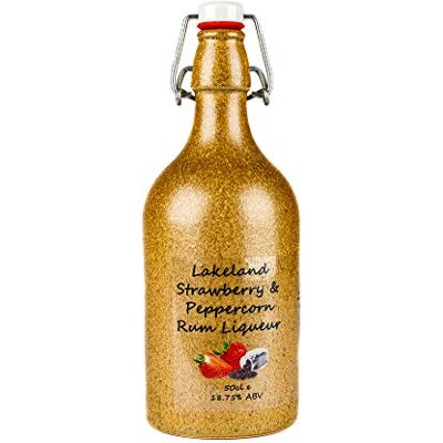 Lakeland Liqueurs Strawberry & Peppercorn Rum Liqueur -18.75% ABV, Natural Ingredients & White Rum, Handcrafted in Small Batches, Reusable Bottle With Swing-Top Cork, Gluten-Free, Vegan, 500 ml Lakeland Liqueurs Strawberry & Peppercorn Rum Liqueur -18.75% ABV, Natural Ingredients & White Rum, Handcrafted in Small Batches, Reusable Bottle With Swing-Top Cork, Gluten-Free, Vegan, 500 ml