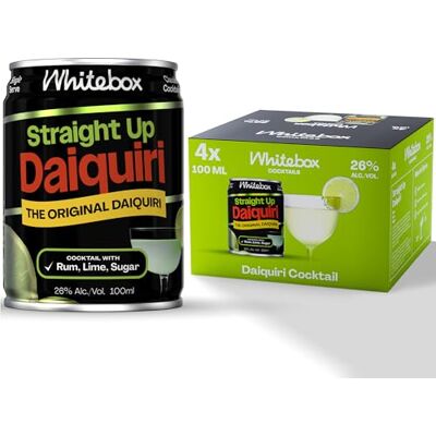 WHITEBOX COCKTAILS Single Serve Classic Straight Up Daiquiri — Case of 4 Cocktail Cans Classic Full Strength Daiquiri Pre-mixed Cocktails Ready To Drink 4x100ml WHITEBOX COCKTAILS Single Serve Classic Straight Up Daiquiri — Case of 4 Cocktail Cans Classic Full Strength Daiquiri Pre-mixed Cocktails Ready To Drink 4x100ml