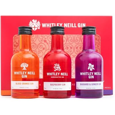 BEAMS INTERNATIONAL Whitley Neill Gin Gift Set Flavoured Alcohol Miniatures, 3x 5cl Blood Orange, Raspberry, Rhubarb & Ginger, Gin Gifts for Women, Men, Birthday, Alcohol Gift Set for Her, Him, Fathers Day BEAMS INTERNATIONAL Whitley Neill Gin Gift Set Flavoured Alcohol Miniatures, 3x 5cl Blood Orange, Raspberry, Rhubarb & Ginger, Gin Gifts for Women, Men, Birthday, Alcohol Gift Set for Her, Him, Fathers Day