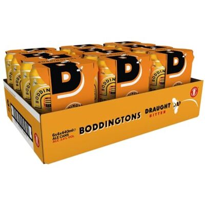Boddingtons Draught Bitter Beer, 24 x 440ml cans Boddingtons Draught Bitter Beer, 24 x 440ml cans